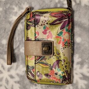 Sakroots Vintage wristlet, external pocket, internal zip with 7 slip pockets,EUC